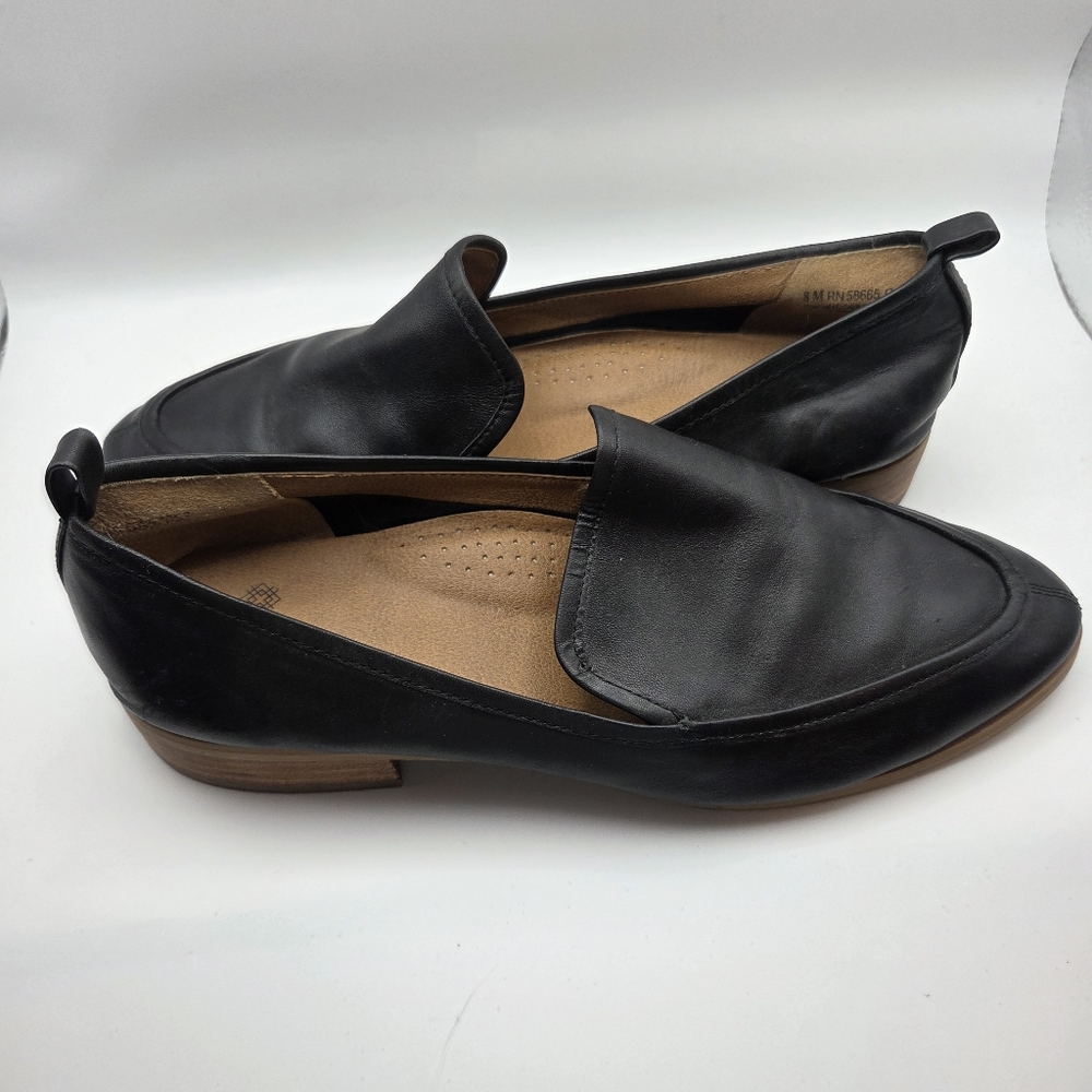 Susina Kellen Black Leather Loafers Womens Size 8